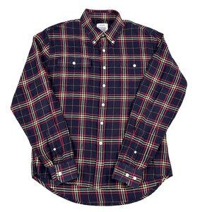 Hugh & Crye Mens Short Athletic Plaid Button Down Shirt Sz Medium